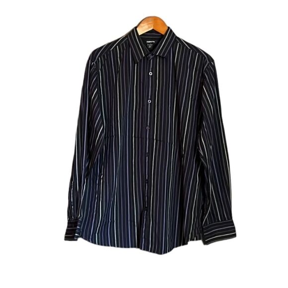 3 for $30! Claiborne purple stripped button down shirt - Picture 1 of 11
